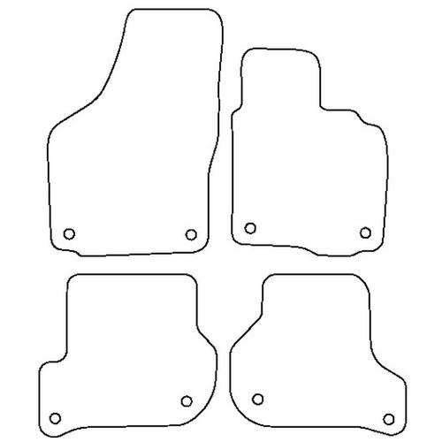 Tailored Car Mats Skoda OCTAVIA (Round STUD FIX ALL 4) (from 2004 to 2013)