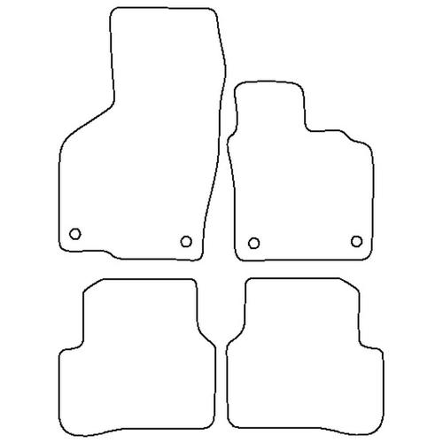 Tailored Car Mats Volkswagen PASSAT (Oval TWIST HEAD Fixings) (from 2005 to 2007)
