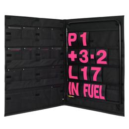 Brown and Geeson Standard Black Aluminium Pit Board Kit - Pink Numbers & Bag