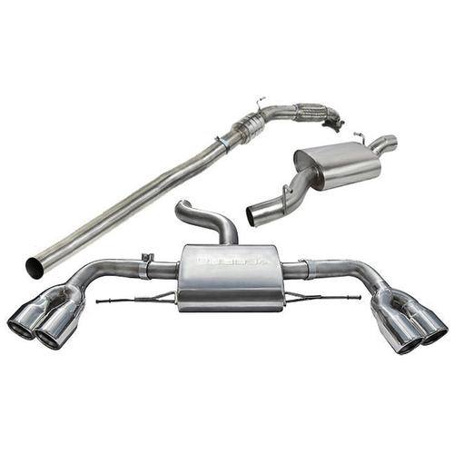 Turbo Back System (Sports Cat & Resonated) Audi TTS (Quattro) Quad Exit TailPipes (from 2008 to 2014)