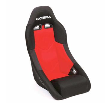 Cobra Stock Clubman Bucket Sport Seat - Black Spacer Fabric with Red Centres