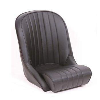Cobra Stock Roadster XL Bucket Seat - Black Vinyl with Piping