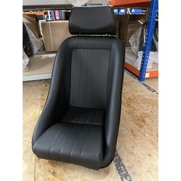 Cobra Stock Classic Bucket Seat with Headrest - Black Vinyl with Piping