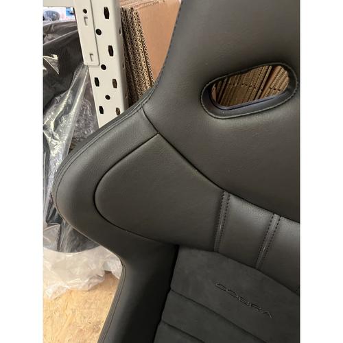 Cobra Stock Nogaro Circuit Seat (with Harness Slots) - Black Amalfi + Dinamica Centres - US Spec