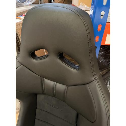 Cobra Stock Nogaro Circuit Seat (with Harness Slots) - Black Amalfi + Dinamica Centres - US Spec