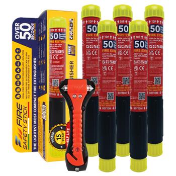 Fire Safety Stick 5 Pack + Free Safety Hammer