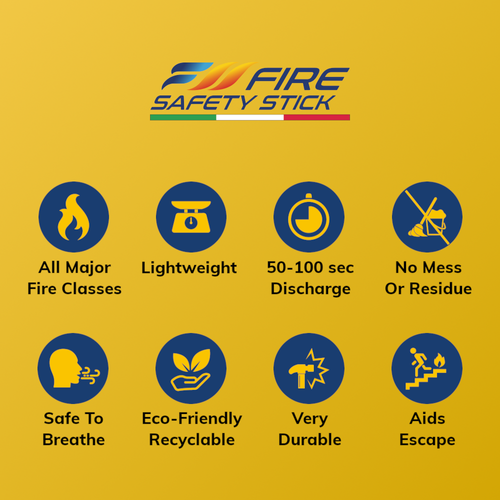 Fire Safety Stick Twin Pack (50 & 100 Second) + Free Safety Hammer