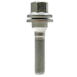 Forged Replacement Wheel Bolt Set - 56mm M12x1.25, Flat seat, 17mm hex, washer