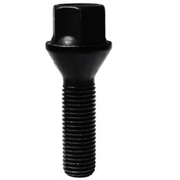 Forged Replacement Wheel Bolt Set - 35mm M12x1.5, 60° seat, black, 17mm hex