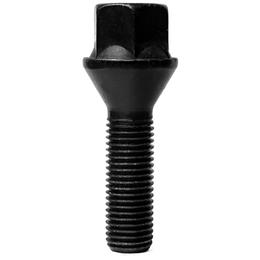 Forged Replacement Wheel Bolt Set - 39mm M12x1.5, 60° seat, black, 17mm hex