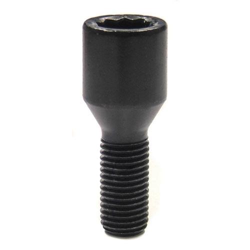 Forged Replacement Tuner Wheel Bolt Set - 26mm M12x1.5, 60° seat, black, 17/19mm hex
