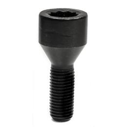 Forged Replacement Tuner Wheel Bolt Set - 26mm M12x1.5, 60° seat, black, 17/19mm hex