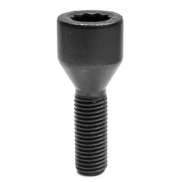Forged Replacement Tuner Wheel Bolt Set - 32mm M12x1.5, 60° seat, black, 17/19mm hex