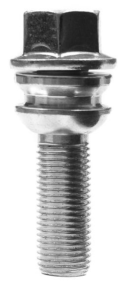Forged Replacement Wheel Bolt Set - 58mm M14x1.5, R14 seat, 19mm hex, washer