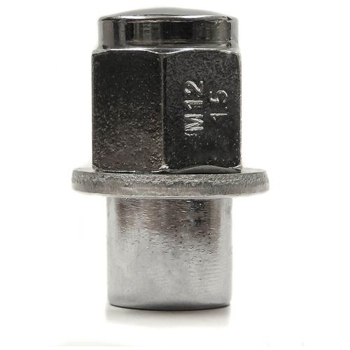 Forged Replacement Wheel Nut Set - M12x1.5, Flat seat, 19mm hex, 38mm long, washer