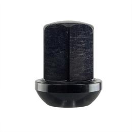 Forged Replacement Wheel Nut Set - M14x1.5, R14 seat, black, 19mm hex, 32mm long