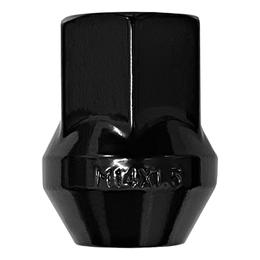 Forged Replacement Wheel Nut Set - M14x1.5, 60° seat, black, 21mm hex, 35mm long