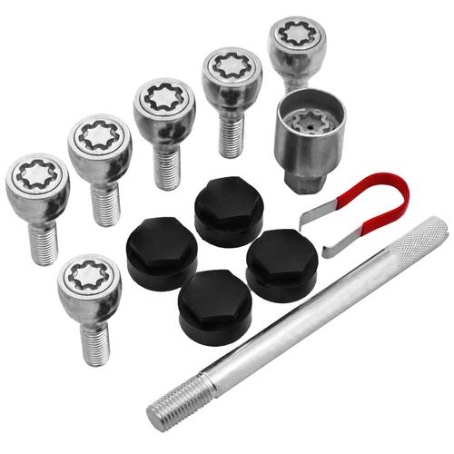 Forged Locking Wheel Bolts (x6) - 28.5mm M14x1.5, 60° seat, 21mm hex