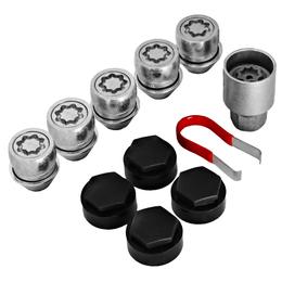 Forged Locking Wheel Nuts (x5) - 1/2" UNF, 60° seat, 19mm hex, 34.5mm long