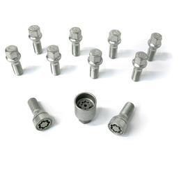 H&R Full Axle Wheel Bolt Set - 28mm M14x1.25, 60° seat, 17mm hex
