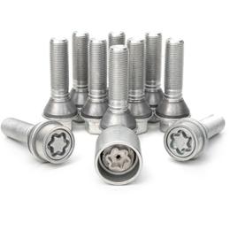 H&R Full Axle Wheel Bolt Set - 28mm M14x1.25, 60° seat, 17mm hex