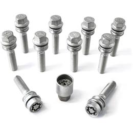 H&R Full Axle Wheel Bolt Set - 43mm M14x1.5, R14 seat, 19mm hex
