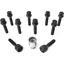 H&R Full Axle Wheel Bolt Set - 24mm M12x1.5, 60° seat, Black, 17mm hex