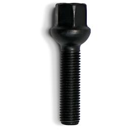 H&R Replacement Wheel Bolt Set - 28mm M12x1.5, R12 seat, Black, 17mm hex