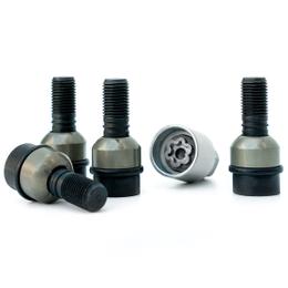H&R Locking Wheel Bolts (Set of 4) - 44mm M14x1.5, R14 seat, Black, 19mm hex