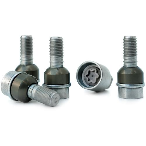 H&R Locking Wheel Bolts (Set of 4) - 44mm M14x1.5, R14 seat, 19mm hex