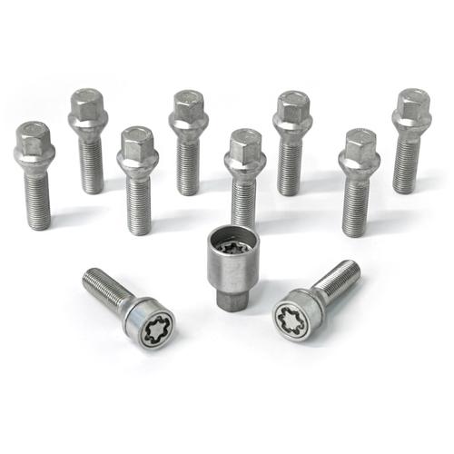 H&R Full Axle Wheel Bolt Set - 40mm M14x1.5, 60° seat, 17mm hex