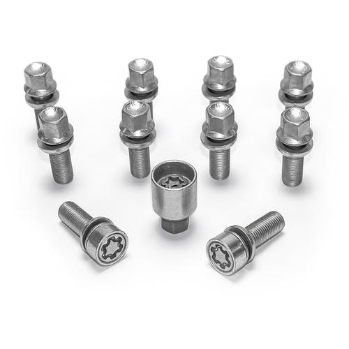 H&R Full Axle Variable PCD Wheel Bolt Set - 42mm M14x1.5, R13 seat, 17mm hex
