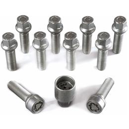 H&R Full Axle Wheel Bolt Set - 43mm M14x1.5, R14 seat, 17mm hex