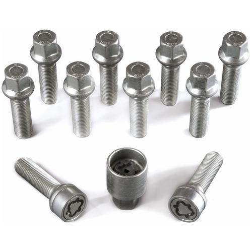 H&R Full Axle Wheel Bolt Set - 35mm M14x1.5, R14 seat, 17mm hex