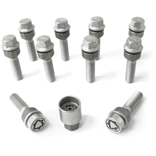H&R Full Axle Variable PCD Wheel Bolt Set - 66mm M14x1.5, R14 seat, 19mm hex