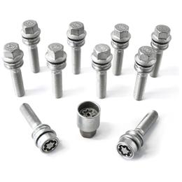 H&R Full Axle Variable PCD Wheel Bolt Set - 43mm M14x1.5, R14 seat, 19mm hex
