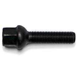 H&R Replacement Wheel Bolt Set - 28mm M12x1.5, R12 seat, Black, 17mm hex