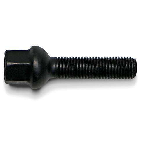H&R Replacement Wheel Bolt Set - 45mm M12x1.5, R12 seat, Black, 17mm hex