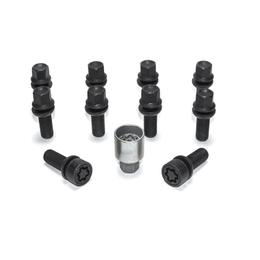 H&R Full Axle Variable PCD Wheel Bolt Set - 36mm M14x1.5, R13 seat, Black, 17mm hex