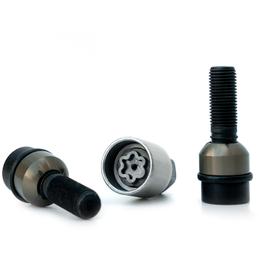 H&R Variable PCD Locking Wheel Bolts (x2) - 52mm M14x1.5, R14 seat, Black, 19mm hex
