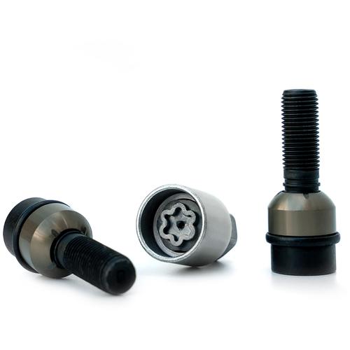 H&R Variable PCD Locking Wheel Bolts (x2) - 60mm M14x1.5, R14 seat, Black, 19mm hex