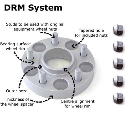 H&R PCD Adapters - 5x112 to 5x130, 71.6mm to 66.5mm bore, 40mm wide