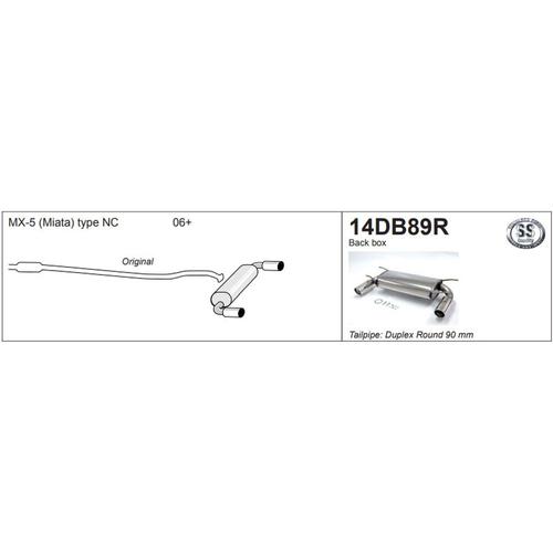 Back Box (2 bolt flange) Mazda MX5 (NC) (Miata) Type NC