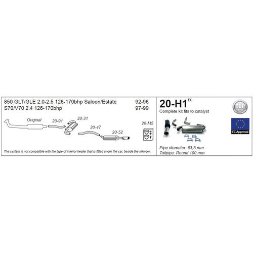 Half System Volvo S70 non-Turbo 2.0-2.5 126-170bhp (without pre-heater)