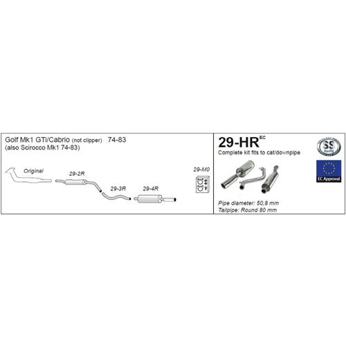 Half System Volkswagen Golf Mk1 GTi + Cabriolet up to 1983 ONLY