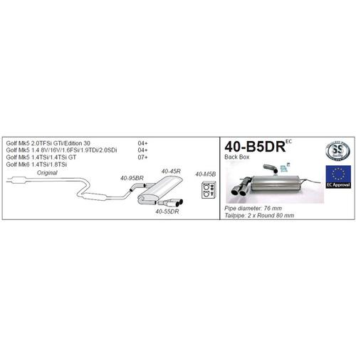 Back Box Volkswagen Golf Mk6 1.4TSi 1.4TSI