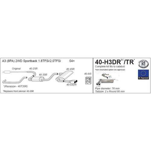 Half System Audi A3 (8PA) 2WD Petrol 1.4TFSi/2.0 Turbo FSi Sportback