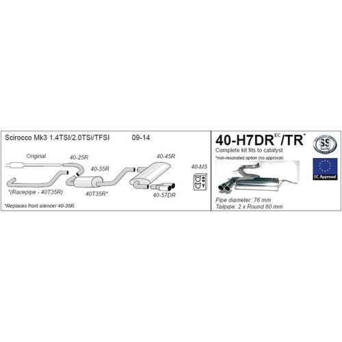 Half System (with racepipe) Volkswagen Scirocco Mk3 2.0L Turbo
