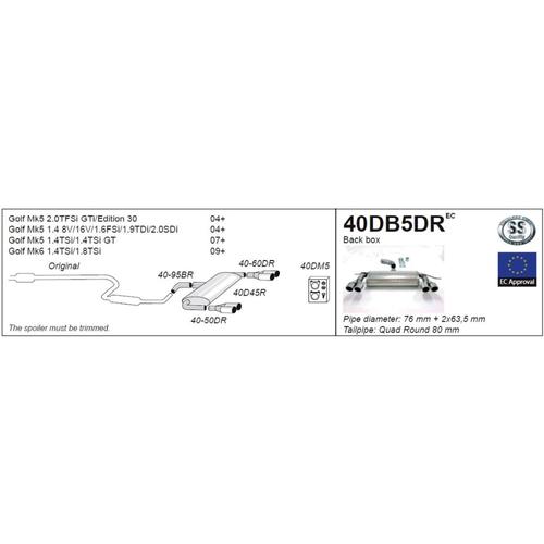 Back Box Volkswagen Golf Mk6 1.4TSi 1.4TSI