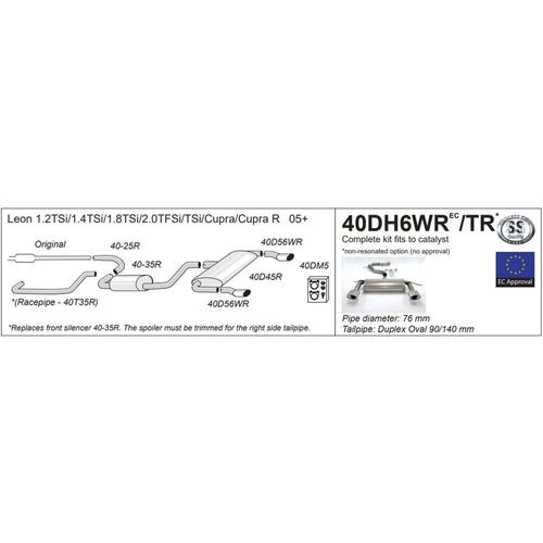 Half System (with racepipe) Seat Leon (1P) TFSI/TSI 2.0L Turbo/Cupra (inc. R, not UK 1K variant)